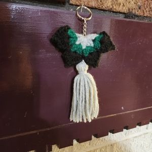 Crochet butterfly keychain